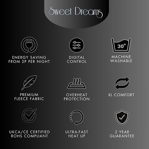 Sweet Dreams XL Electric Heated Reversible Heated Throw features and benefits