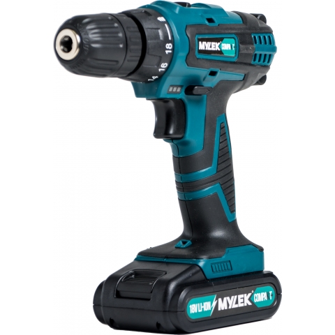 Mylek 18V Cordless Drill with 1 Hour Fast Charge + 118pc Drill Bit Accessory Set