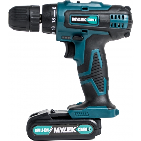 Mylek 18V Cordless Drill with 1 Hour Fast Charge + 118pc Drill Bit Accessory Set
