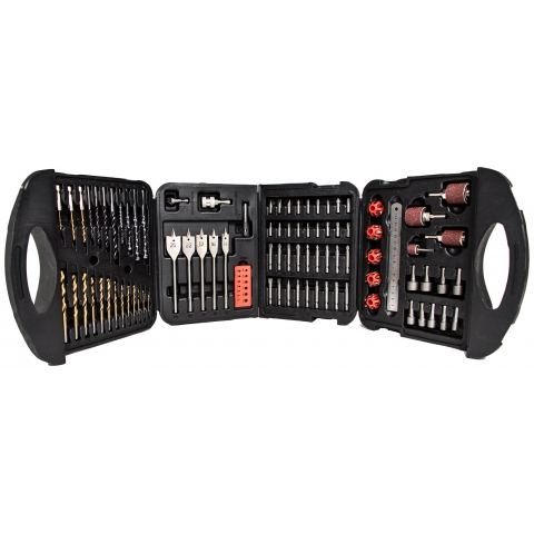 Mylek 18V Cordless Drill with 1 Hour Fast Charge + 118pc Drill Bit Accessory Set